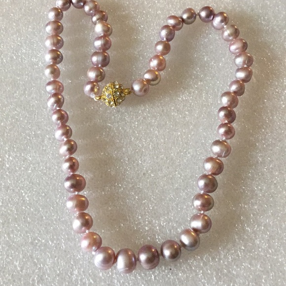 akoya pearl Jewelry - Natural 8-9 mm lavender akoya pearl necklace